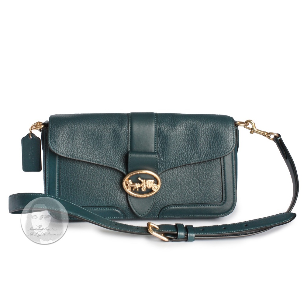 Coach Bag Georgie Shoulder Crossbody Messenger Bag Peacock Leather Style #5493